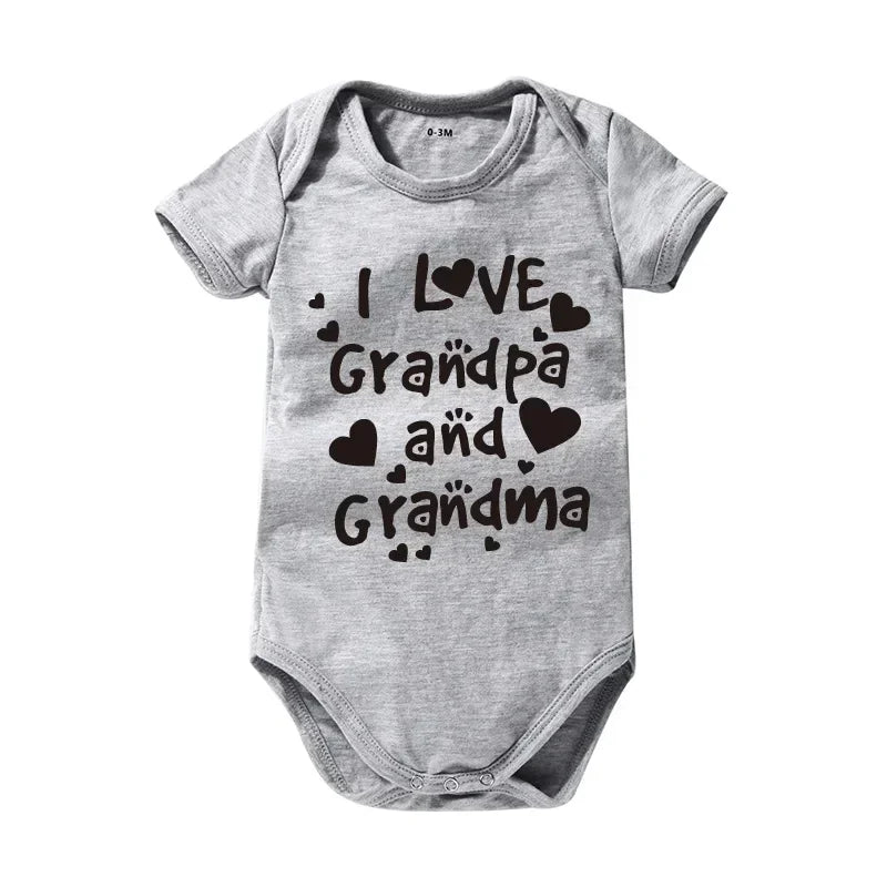 Pure Cotton I Love Mom Newborn Rompers  I Love Dad Baby Romper Twins Matching Bodysuit Summer for 0-24 Months Baby Clothes