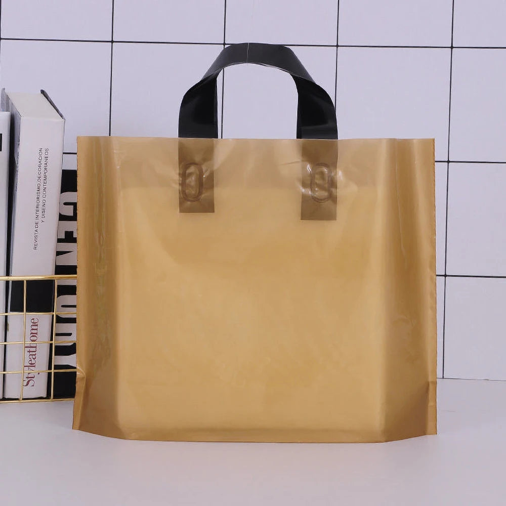 100pcs Custom Logo Colorful Shopping Bags With Handle Plastic Gift Bag Print One Color Logo On Double-sided Free Design Print