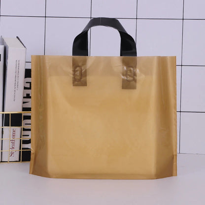 100pcs Custom Logo Colorful Shopping Bags With Handle Plastic Gift Bag Print One Color Logo On Double-sided Free Design Print