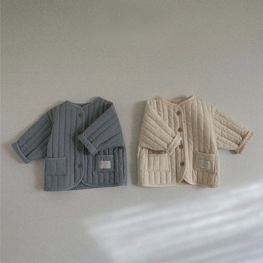 Winter New Baby Long Sleeve Warm Coat Plus Velvet Thick Cardigan Coat Toddler