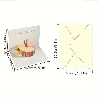 3D Pop-Up Birthday Card with Envelope Birthday Greeting Cards Perfect Party Supplies Great Gift to Family Friends Lovers