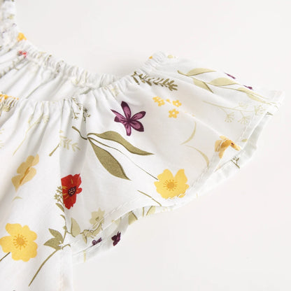 Summer Flower Infants Outfits Sets Casual Newborn Tops + Bottoms 2pcs Cotton