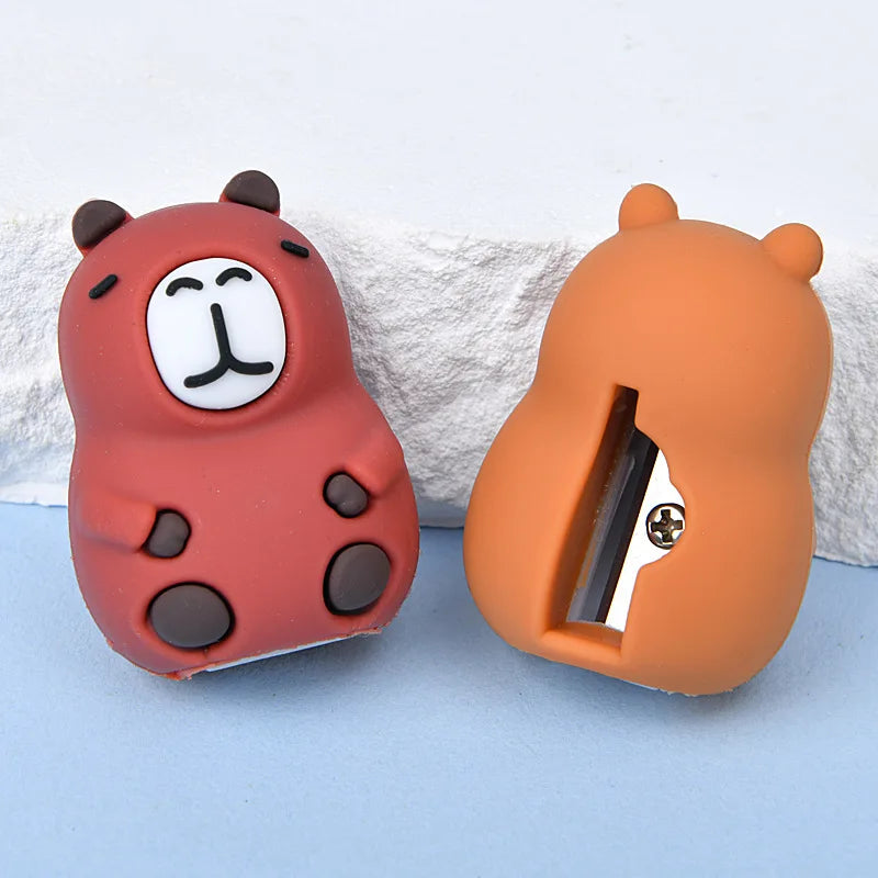 24 Pcs Cute Cartoon Capybara Shape Children's Pencil Sharpeners Primary School Student Stationery