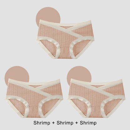 3PCS Soft Briefs V-shaped Abdominal Support Pregnancy Childbirth Female Underwear