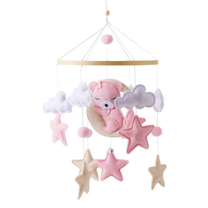 Baby Wooden Crib Mobile Bed Bell Hanging Rattle Toy Newborn Music Box Bed Bell Hanging Toys Holder Bracket Infant Crib Baby Gift