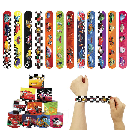 Lightning McQueen Cars Kids Party Favor Glasses Slap Bracelets Stamps Keychains Straws Badges Stickers Birthday Decorations Set