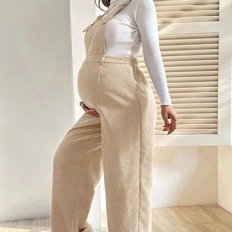Maternity Corduroy Overalls Pregnancy Clothing for Pregnant Women Pants Autumn Winter