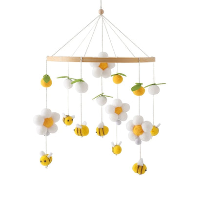 Baby Wooden Crib Mobile Bed Bell Hanging Rattle Toy Newborn Music Box Bed Bell Hanging Toys Holder Bracket Infant Crib Baby Gift