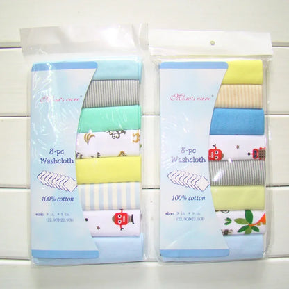 5–8 Piece Cotton Baby Towel Set, Soft Saliva Towels, Nursing Cloths, Washcloths for Newborn Boys and Girls