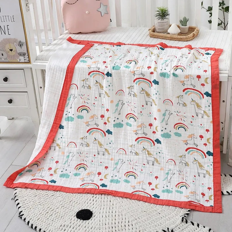 110x110cm 120x150cm 6 Layer Muslin Boy Girl Kids Children Sleep Blanket Swaddle Bath Towel 100% Cotton Newborn Wrap Baby Blanket