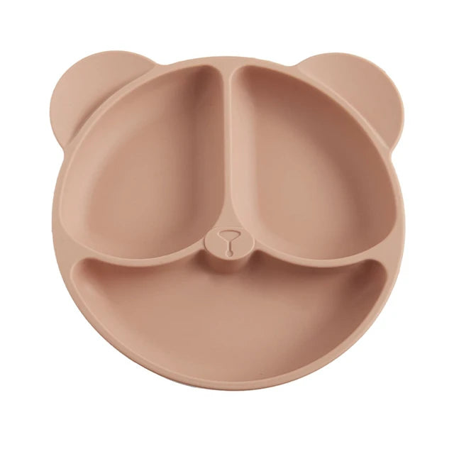 2023New Silicone Baby Sucker Dining Plate Solid Cute Cartoon Children Dishes Suction Toddler Training Tableware Kid Feeding Bowl