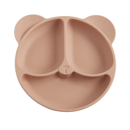 2023New Silicone Baby Sucker Dining Plate Solid Cute Cartoon Children Dishes Suction Toddler Training Tableware Kid Feeding Bowl