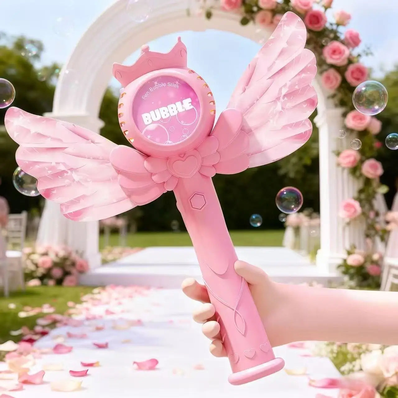 Electric Angel Automatic Bubble Handheld Bubble Stick Outdoors Toy