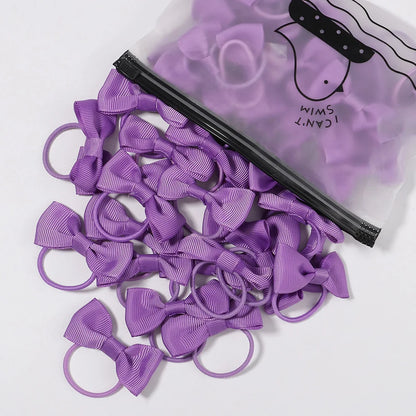 5/10/20Pcs/Lot Baby Bows Ribbon Hair Rubber for Girls Ties Elastic Hairbands Infants Pigtail Holders Hair Accessories Wholesale