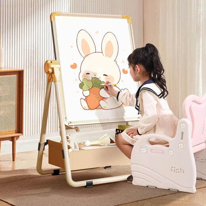 Children's drawing board, baby magnetic double-sided teaching, home small blackboard stand, colored graffiti, erasable writing