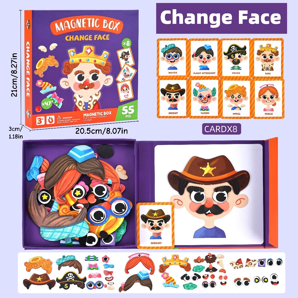 Magnetic Dress-Up Puzzle Toy, Educational Travel Game with Character and Scene Sets for Kids Ages 3–6