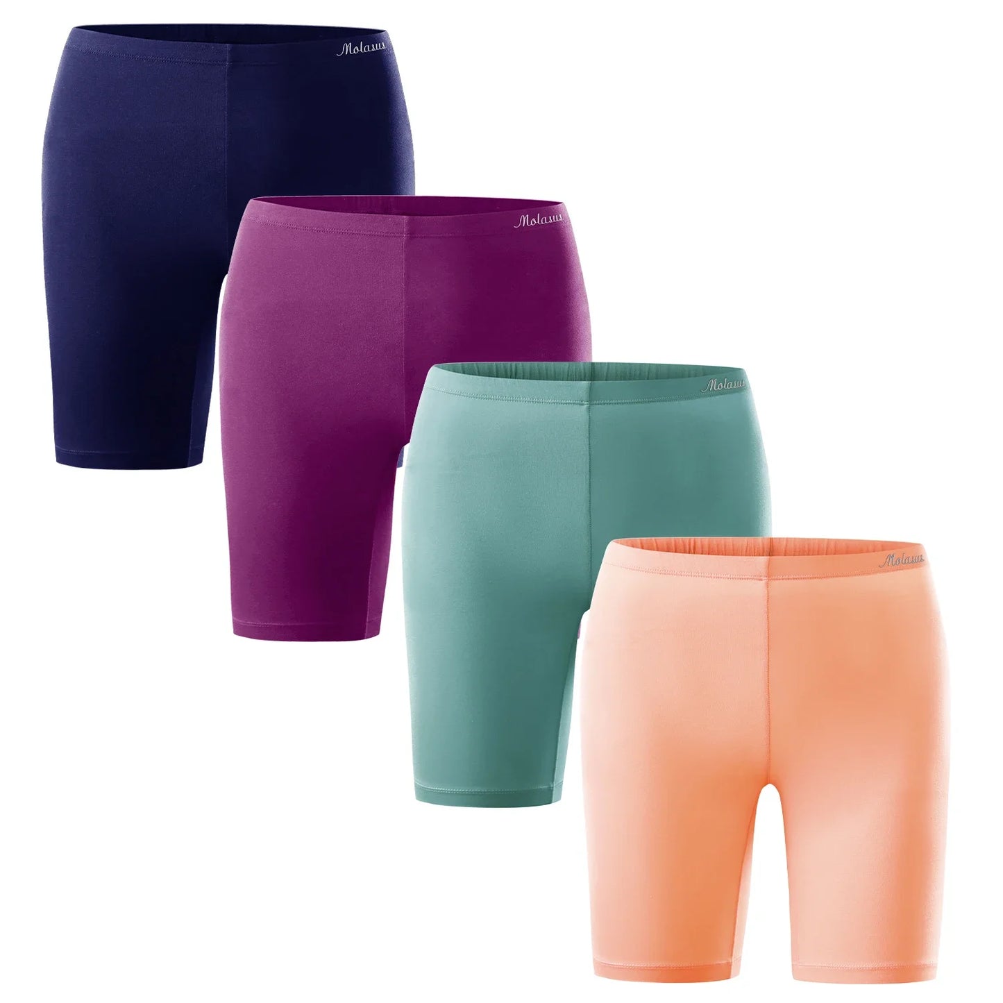 4PCS Women's Cotton Panties Biker Shorts Boxer Briefs Ladies Anti Chafing