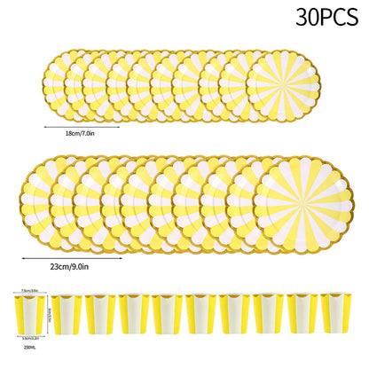 Birthday Decorations Party Paper Plates Cups Baby Shower Party Accessories Party Favors Gifts Plates for Party Supplies