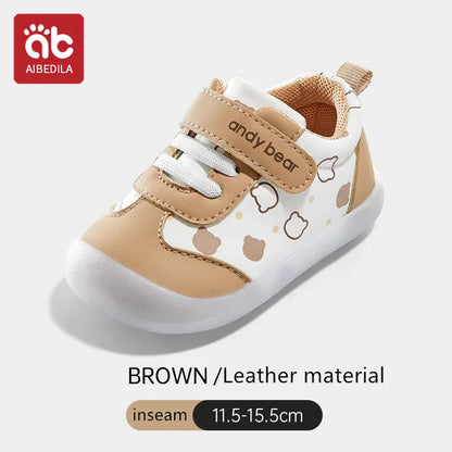 Baby Boys Girls Stars Leather Toddler Shoes Waterproof Rubber Soles Non-Slip
