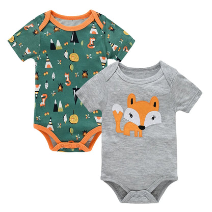 Honeyzone Summer Baby Clothes Infant Girls Romper Cute Lion Full Print Boys Bodysuits 2pcs /Set Trottie Jumpsuits Outfits 