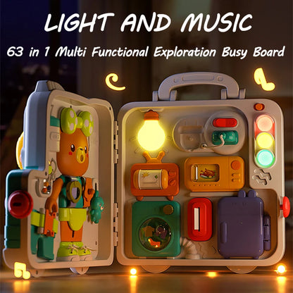 Baby Busy House Sensorial Montessori Toys 3D Busy Board Music Light Switch Fine Motor Training Games Educational Toys For Kids