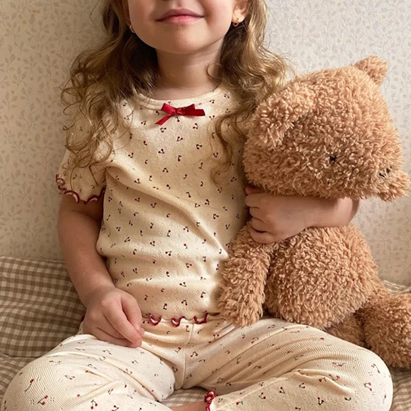 1-6T Toddler Baby Girl Clothes Set Summer 100% Cotton 2pcs Pajamas Set