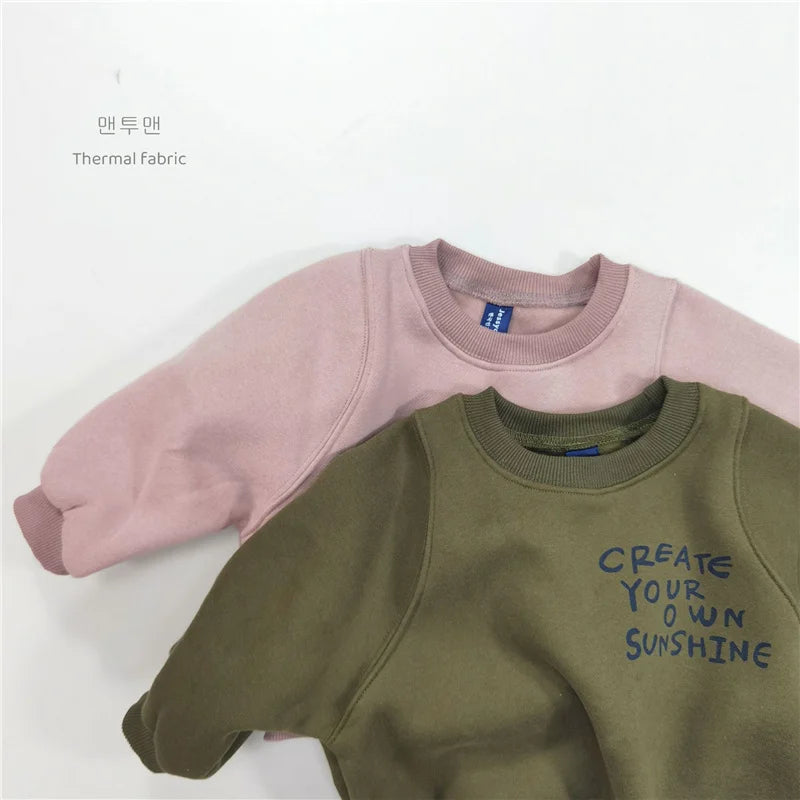 New Baby Casual Sweatshirt Kids Letter Print Casual Pullover Boys Girls Long Sleeve Tracksuits Children Clothes 1-6 Years