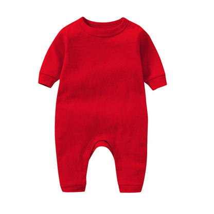 100% Cotton Baby Romper, Solid Color One-Piece Sleepsuit for Newborn Boys and Girls, Spring & Autumn Wear