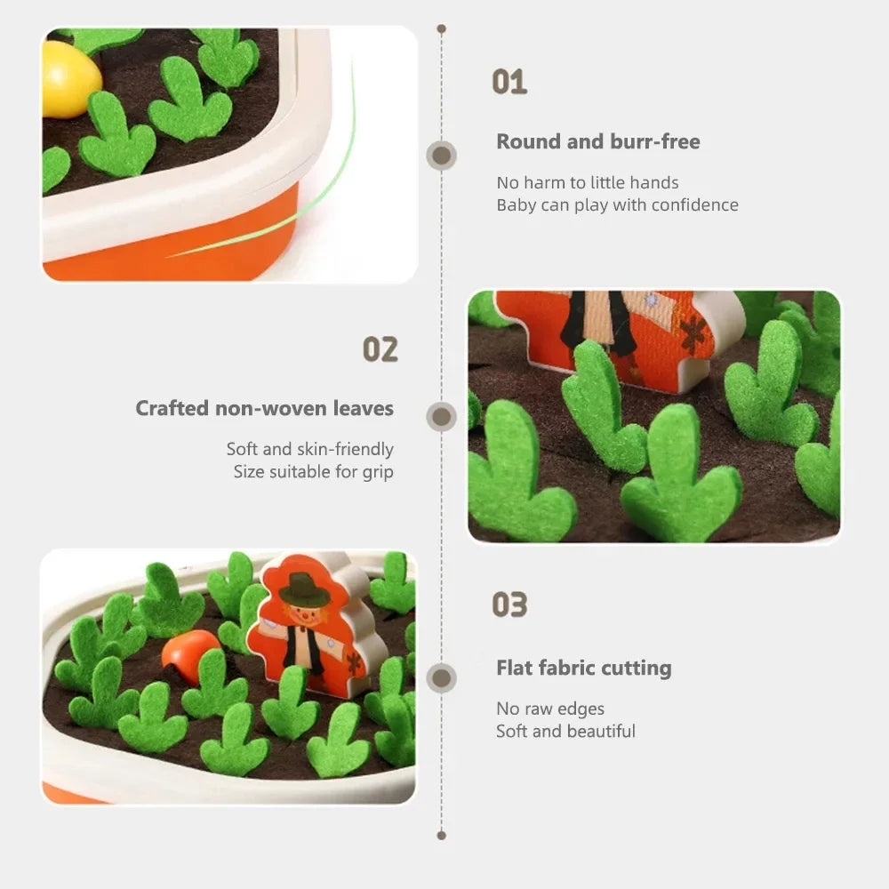 Baby Pull Out Radish Toys Montessori Toddler Memory Sorting Fine Motor Skills Education Fun Carrot Harvest Desk Game Teach Tool