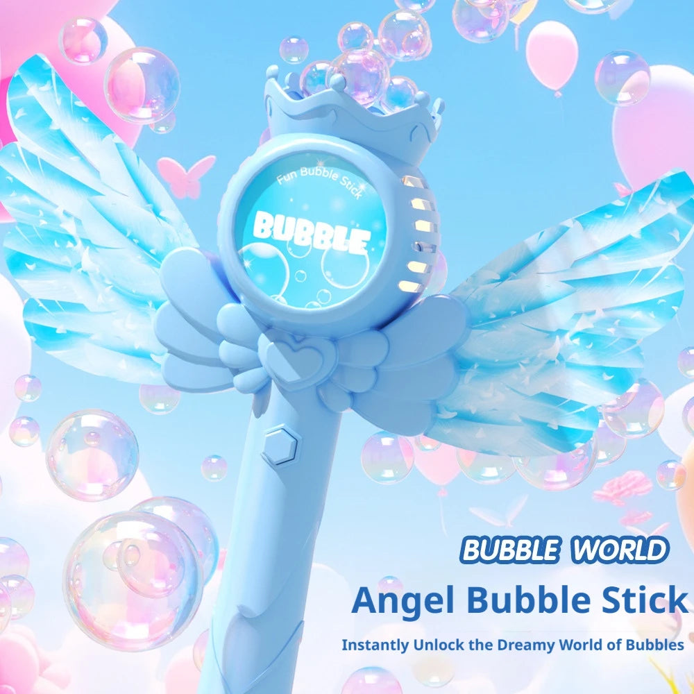 Electric Angel Automatic Bubble Handheld Bubble Stick Outdoors Toy