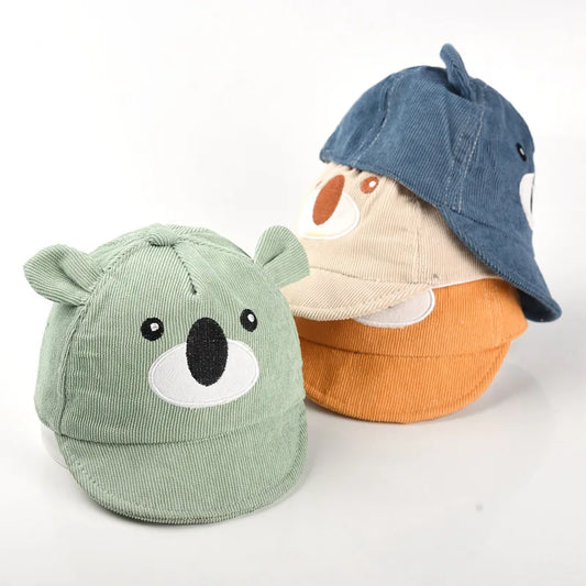 Cartoon Bear Baby Duck Tongue Hat Boy Girl Sunshade Peaked Cap Cotton Children Outdoor Visor Short Brim Baseball Hat