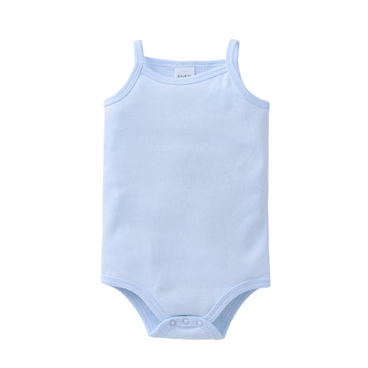 100% Cotton Baby Bodysuit Set for Girls Solid White Sleeveless Rompers (0–24 Months), Available in 1–6 Pieces