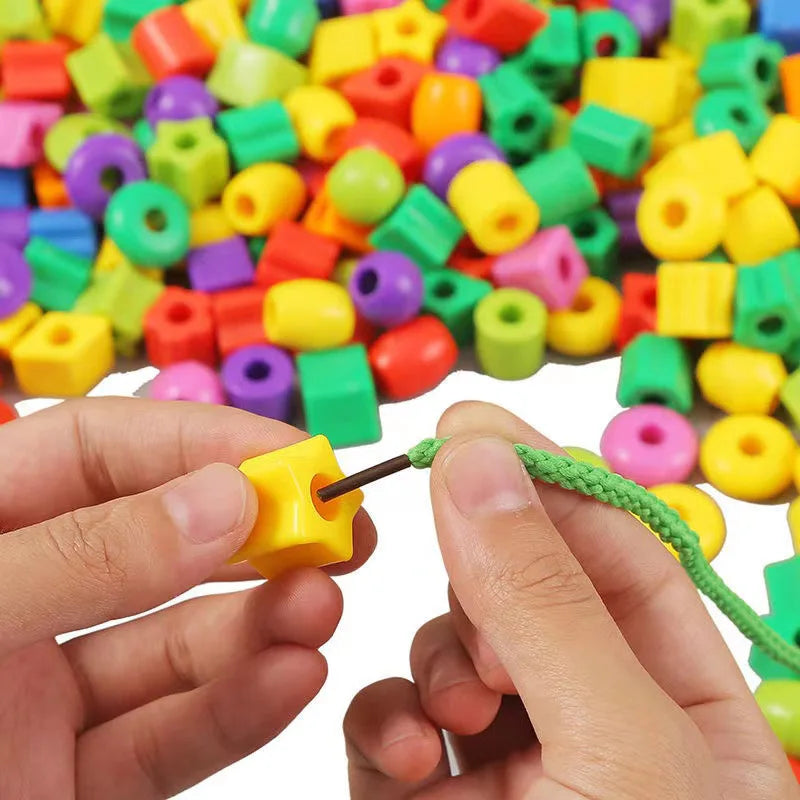 50PCS Threading Beads For Toddlers Educational Occupational Therapy Sensory Toys Fine Motor Skills Activities