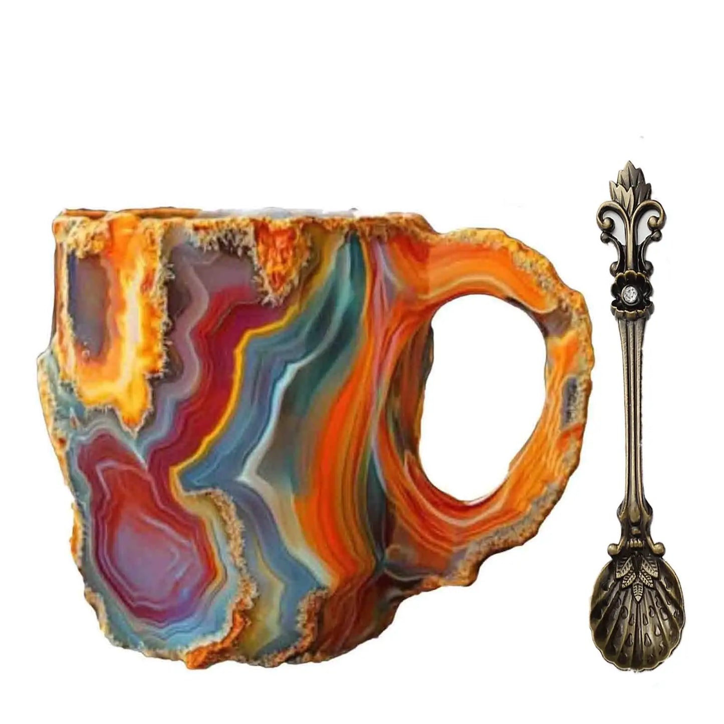 1PC Multi-Colored Mineral Crystal Coffee MugNatural Mineral Crystal Mug Colorful Crystal Christmas Mugs,Christmas Gift New