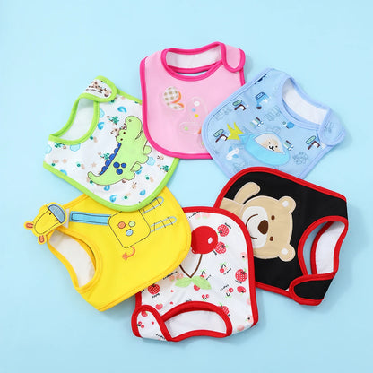 4pcs/set Baby Girl Boy Feeding Bibs Waterproof Apron Cartoon Towel Kids Toddler Dinner Burp Cloths