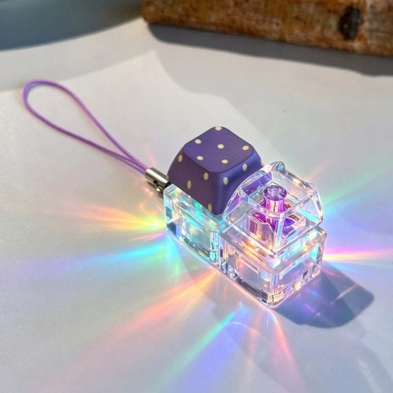 Light Up Keychain Keyboard 2/4 Key Keychain Pendant Decompression Keyring Hanging Pendant for Backpack Stress Releasing Gift