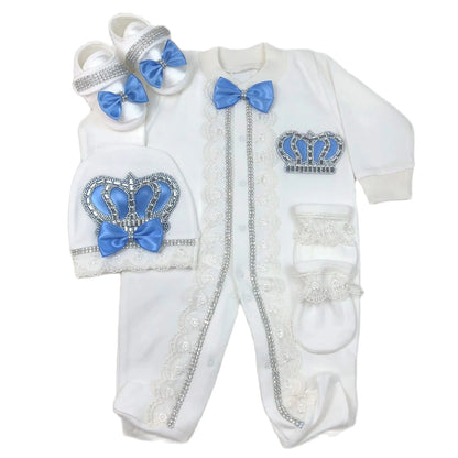 Onesie Baby Girl Crown Purple Home Coming Outfit Layette Jewels set Baptism Take Me Home Outfit Baby shower gift Newborn Gifts