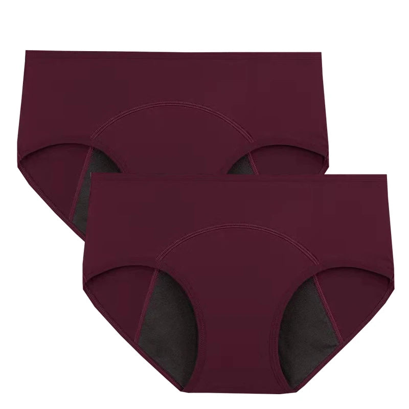 2pcs Woman Menstrual Panties Breathable Large Size Female Cotton Brief Low Waist Postpartum