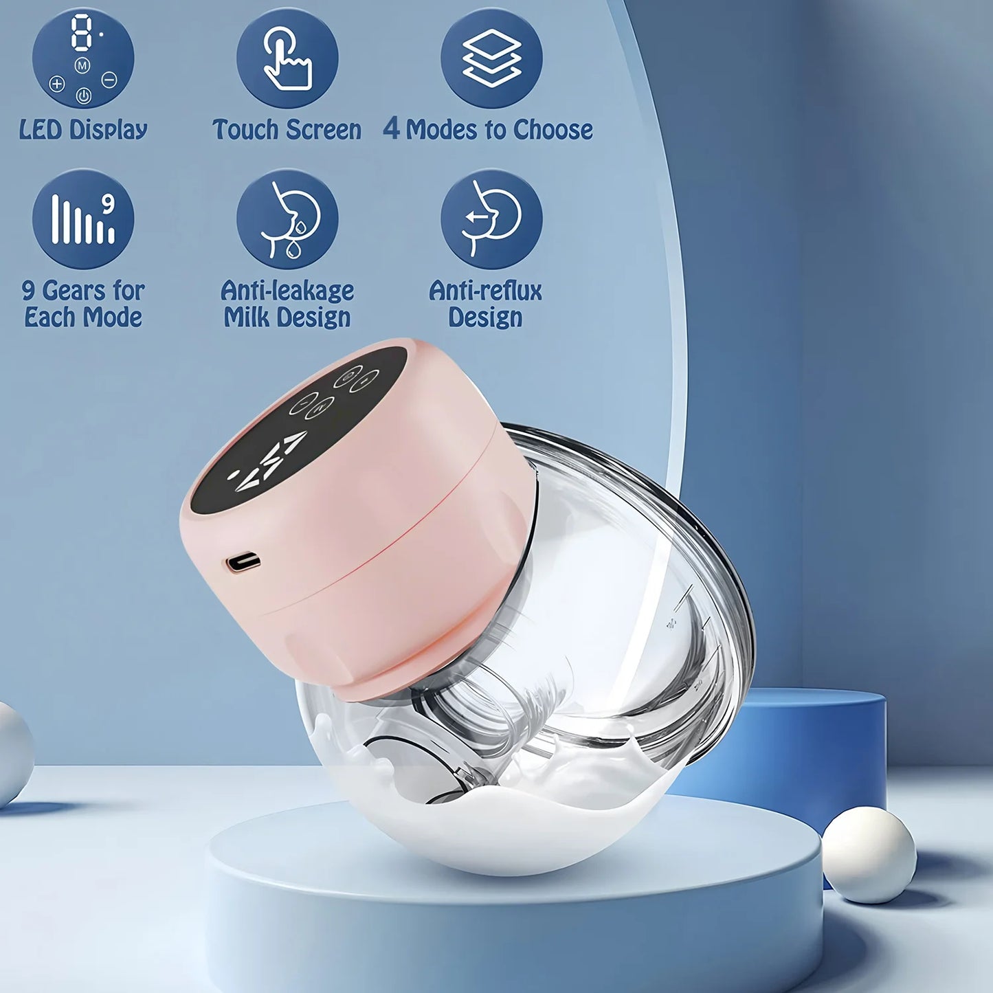 Wearable Electric Breast Pump Hands Free Smart Portable
