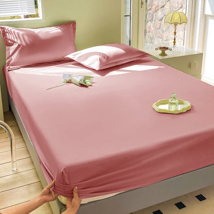 Solid Color Waterproof Fitted Bed Sheet Bed Cover Mattress Protective Cover  All Size for Bed Mattress All Seasons