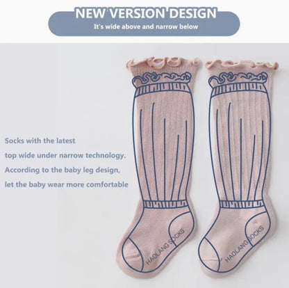 Baby & Toddler Knee-High Socks -Ribbed Texture Soft Stretchy All-Season Warmth, Elastic Cuff for Secure Fit Baby Leg Warmers