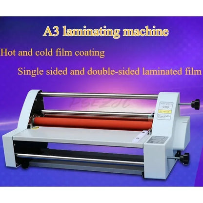 V350 Fully Automatic Hot and Cold Laminating Machine Electronic Temperature Control Dual-use Hot Roller Laminating Machine
