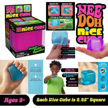 Squishy  Needoh Nice Cube Sensory Stress Reliever Fidget Tool Anti-Anxiety Relief Squeeze Kids Toy