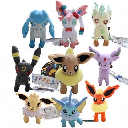 A set of combination sales Eevee Collection Pokemon Glaceon Leafeon Sylveon Plush  Espeon Umbreon Flareon Vaporeon Stuffed Doll