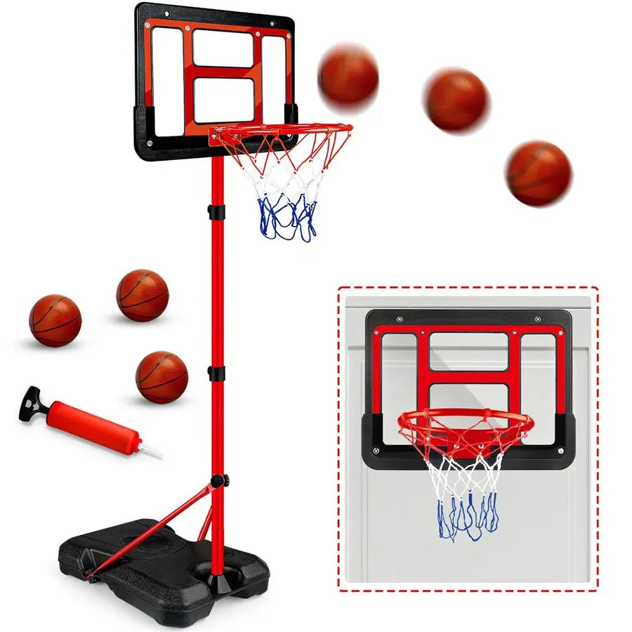 Basketball Hoop with Stand, Adjustable Basketball Set, Toddler Basketball Toys for Age 3 4 5 6 7 8, Indoor Outdoor Backyard