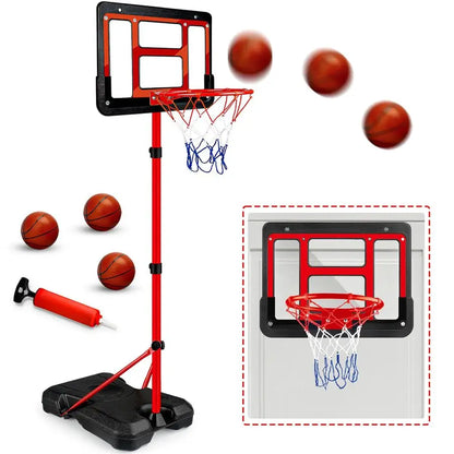 Basketball Hoop with Stand, Adjustable Basketball Set, Toddler Basketball Toys for Age 3 4 5 6 7 8, Indoor Outdoor Backyard