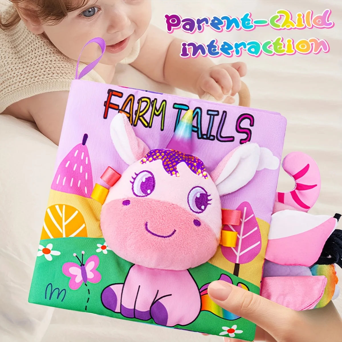 Unicorn Tail Cloth Book, Enlightenment Cloth Book, Early Education Touch Cognitive Toy, Interactive Children's Books, Children's