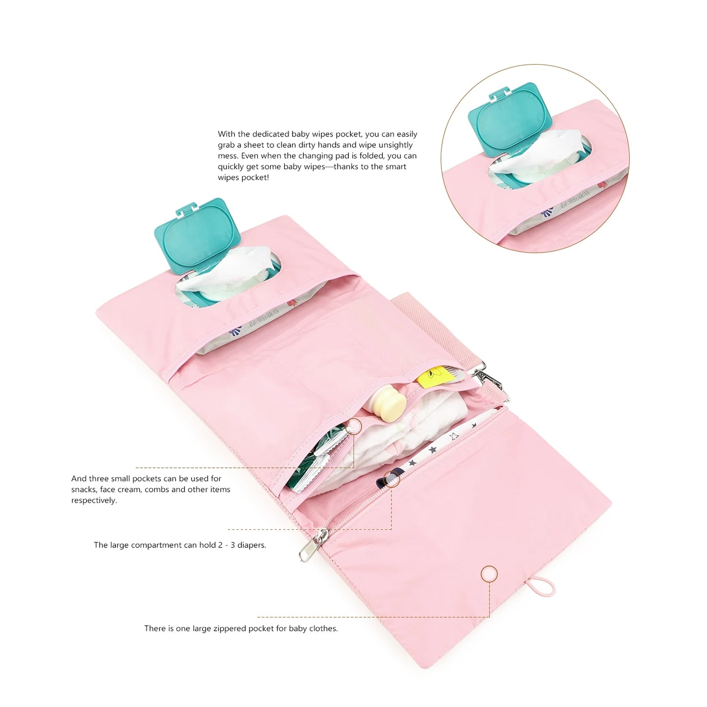 Hanging type multi-functional packing and organizing diaper bag for mother and baby travel