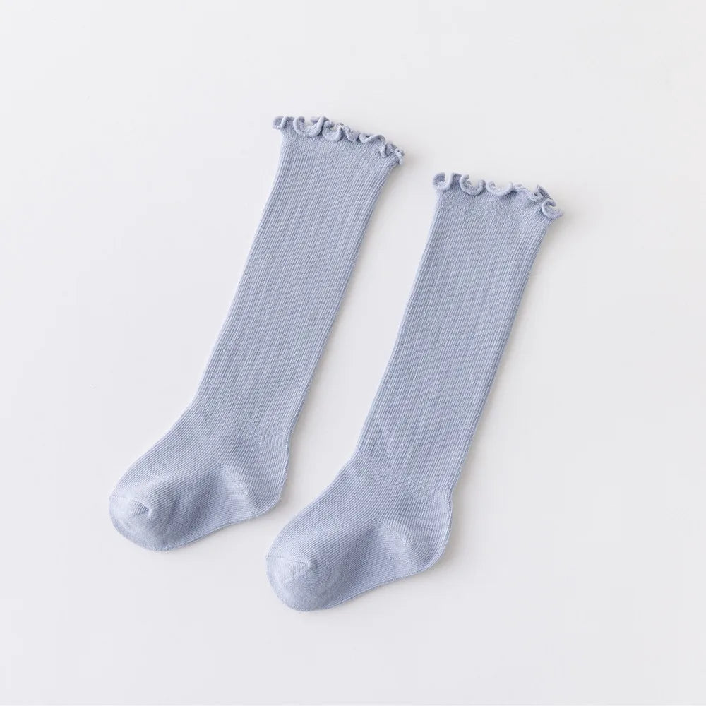 Baby & Toddler Knee-High Socks -Ribbed Texture Soft Stretchy All-Season Warmth, Elastic Cuff for Secure Fit Baby Leg Warmers