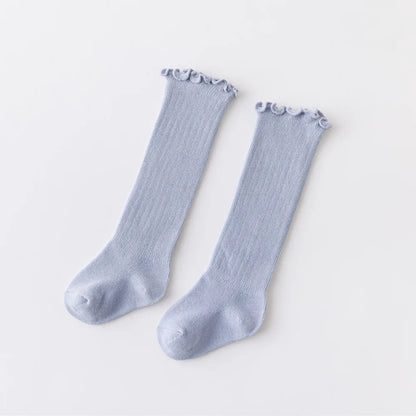 Baby & Toddler Knee-High Socks -Ribbed Texture Soft Stretchy All-Season Warmth, Elastic Cuff for Secure Fit Baby Leg Warmers
